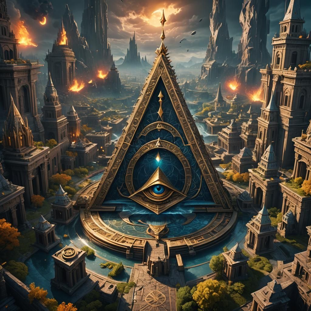 Illuminati Symbol in Detailed Matte Painting