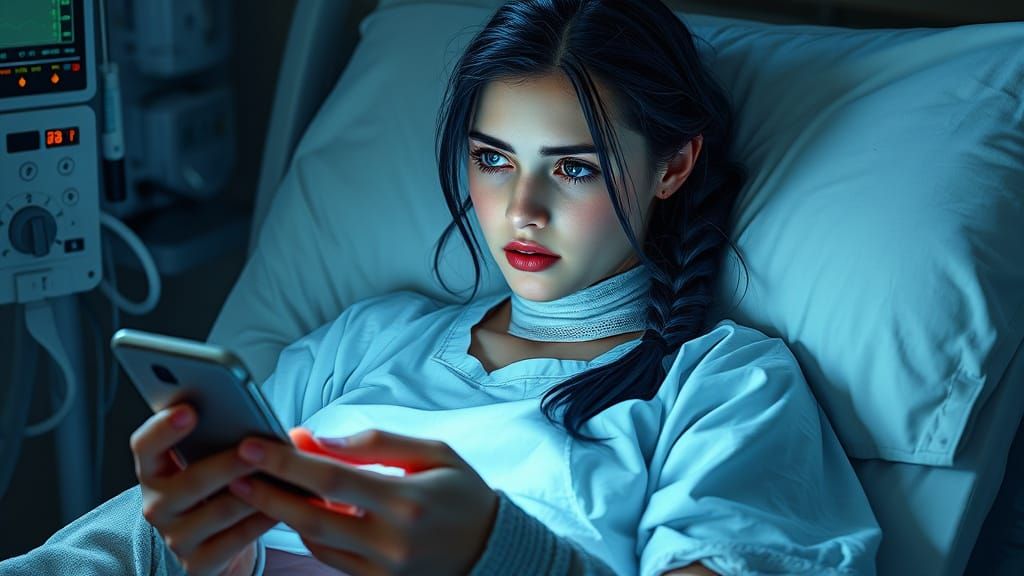 Surreal Hospital Scene in Cyberpunk Style