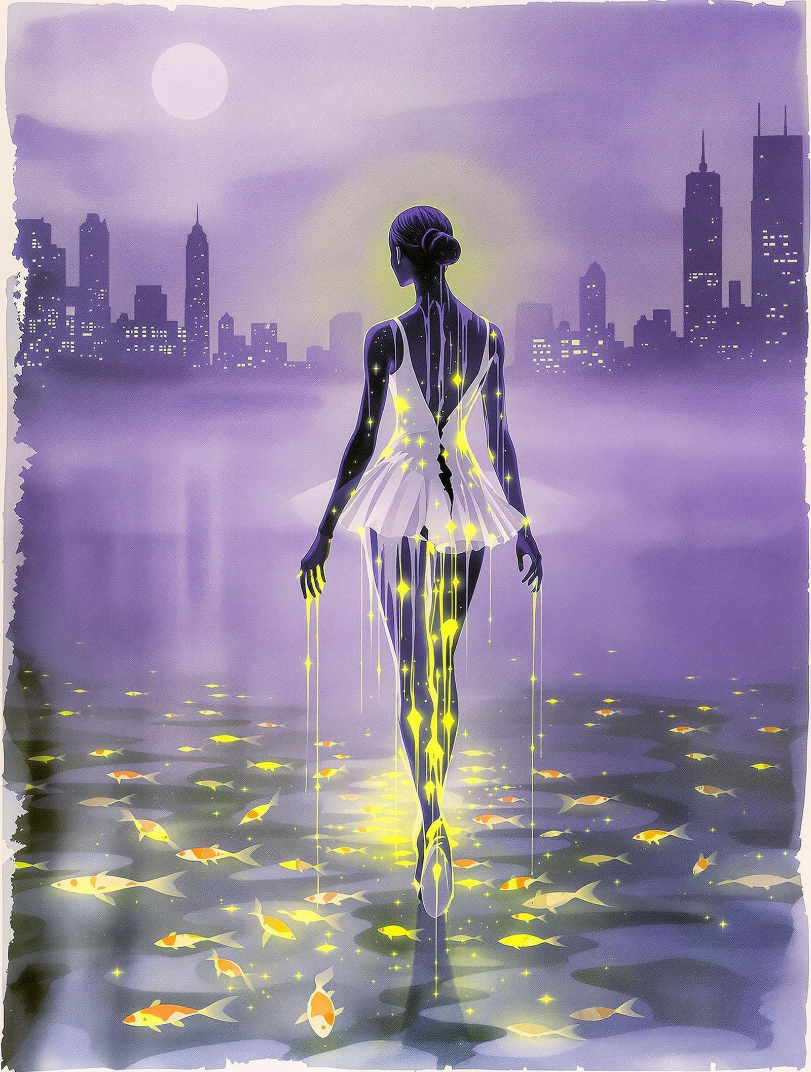 Cyberpunk Ballerina in Neon Dawn