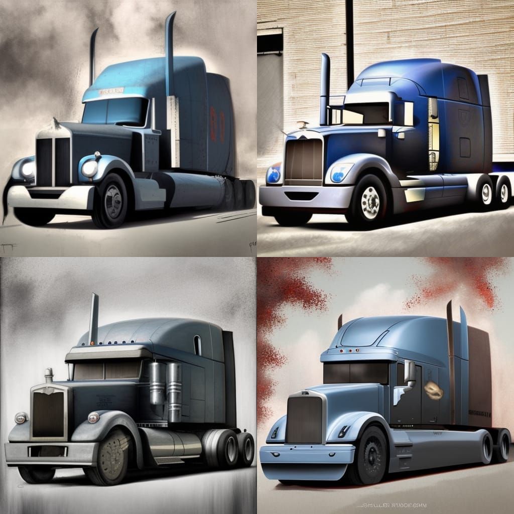 Horror Semi Truck in Doré Style