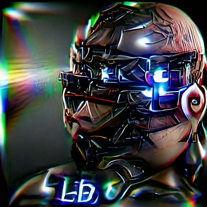 Futuristic Light Cyborg in 3D Render