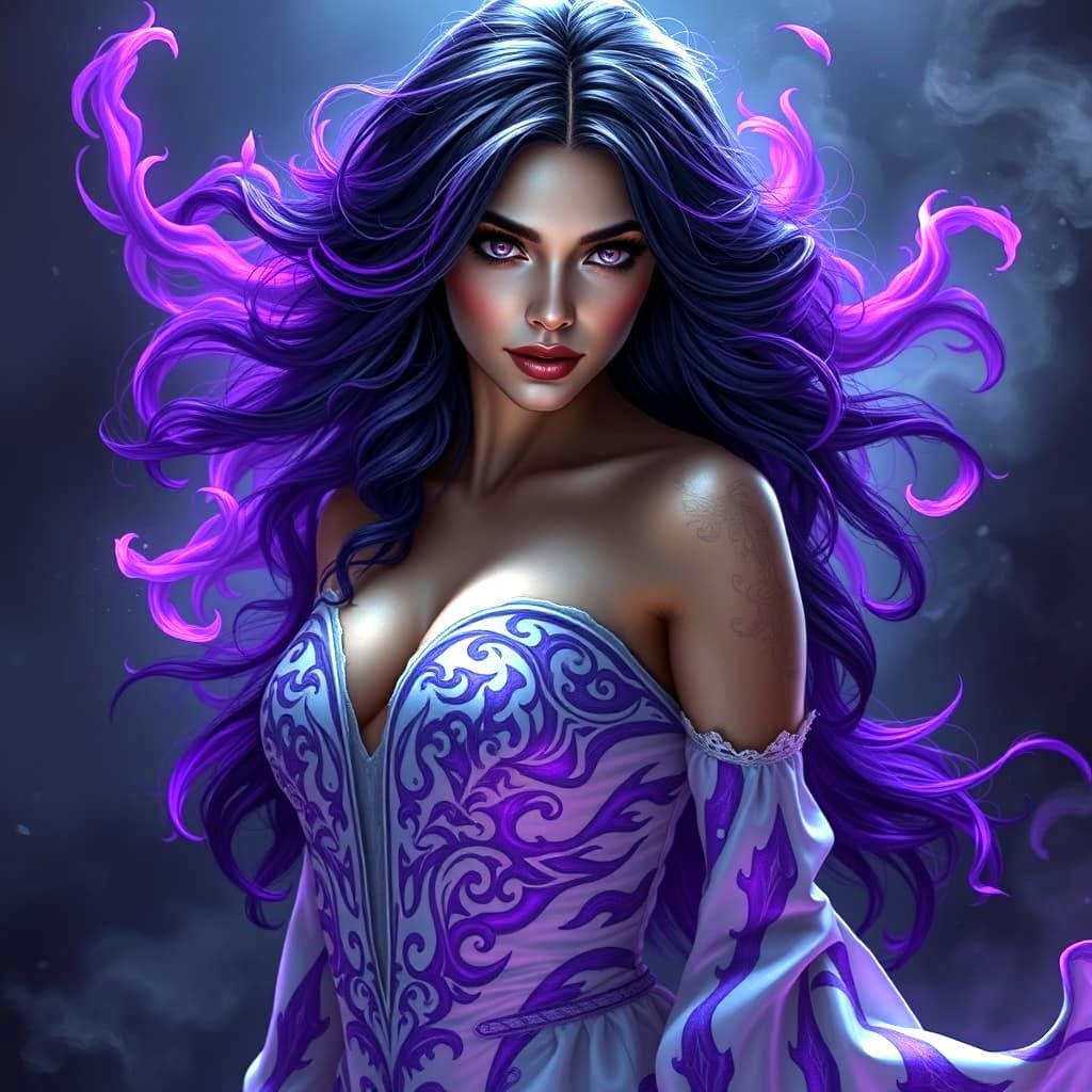 Mystical Purple Flame Goddess