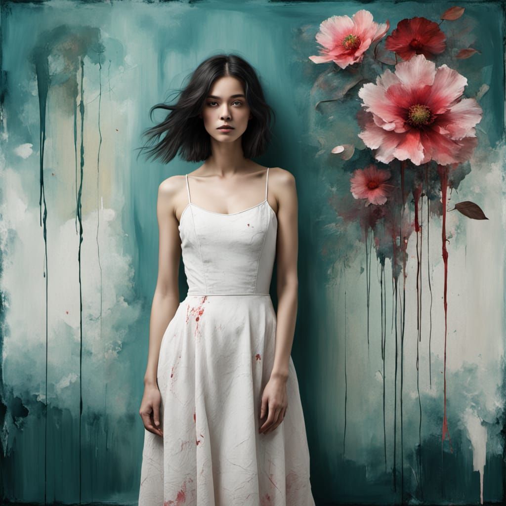 Ethereal Goddess in Whimsical Art Nouveau