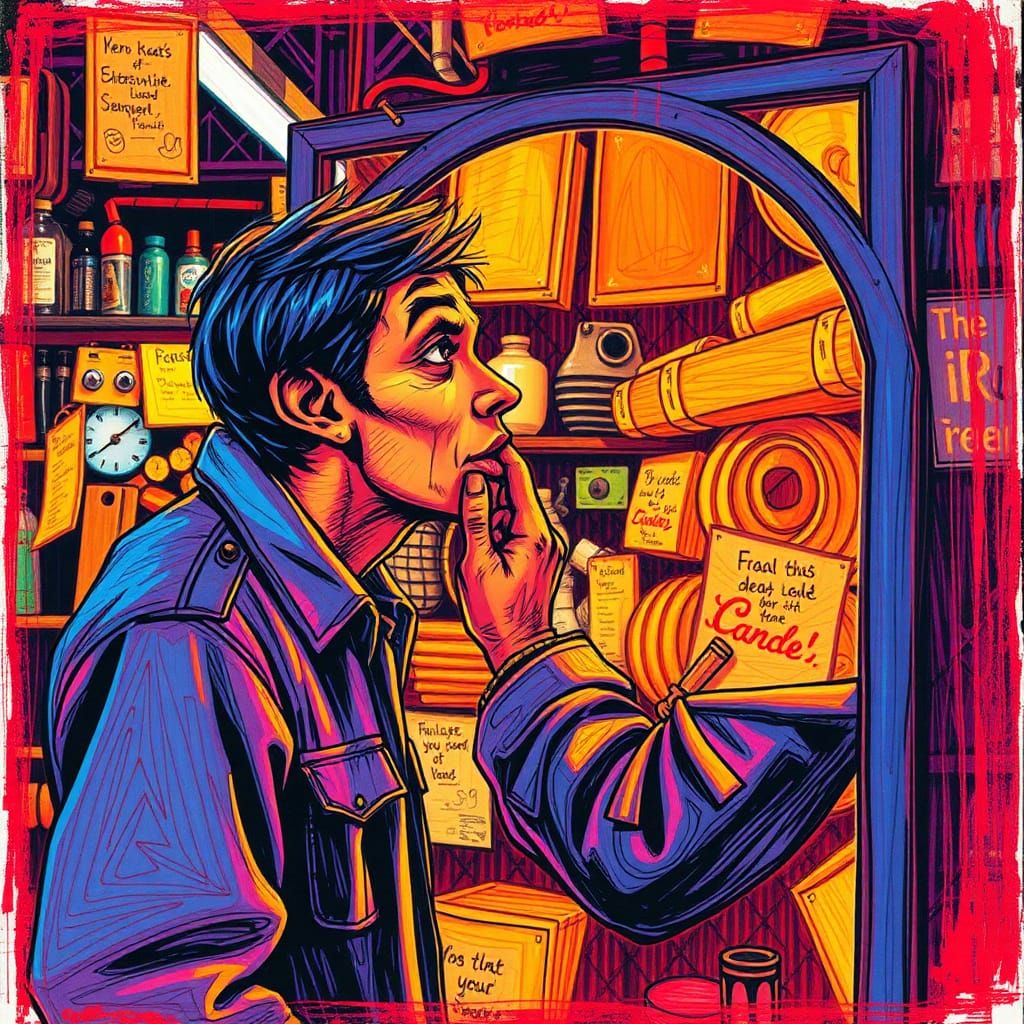 Humorous Etched Image of Kissing Practice