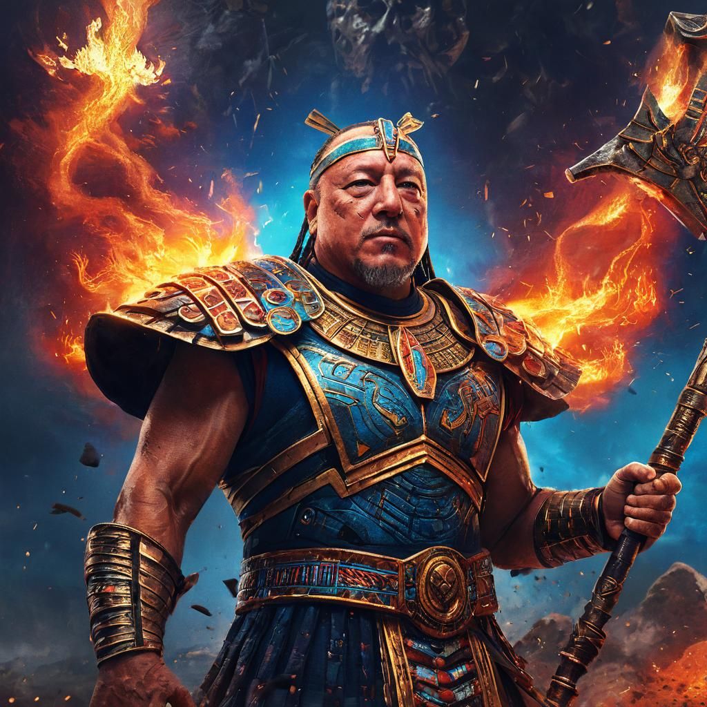 Pharaoh in Battle: Epic Fantasy Concept Art