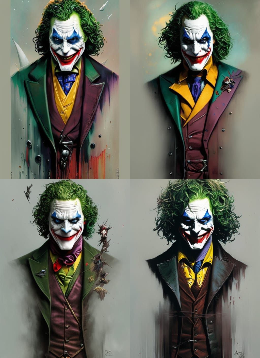 Crayon Caricature of Joker-Like Character