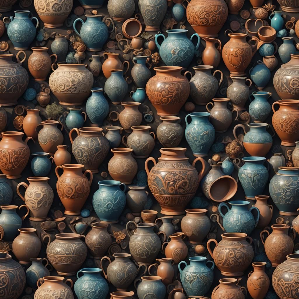 Fantastical Pottery in Detailed Matte Painting