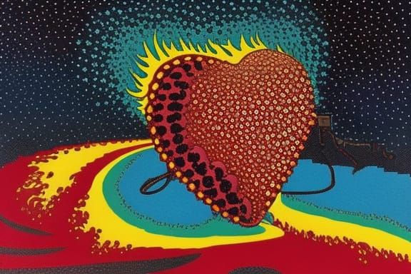 Flaming Hearts and Shattered Love: A Kinetic Lowbrow Art Pie...