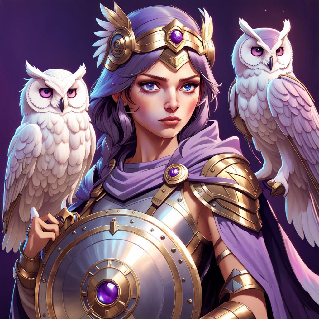 Athena Portrait in Hyperdetailed Digital Art