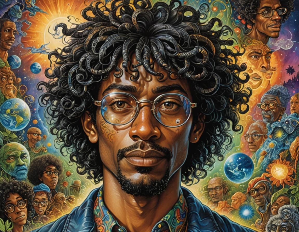 Cartoon Self-Portrait Inspired by Surrealism