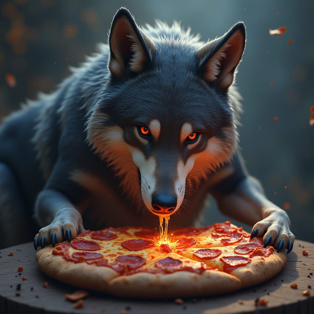 Wolf in a Fantastical Feast Scene