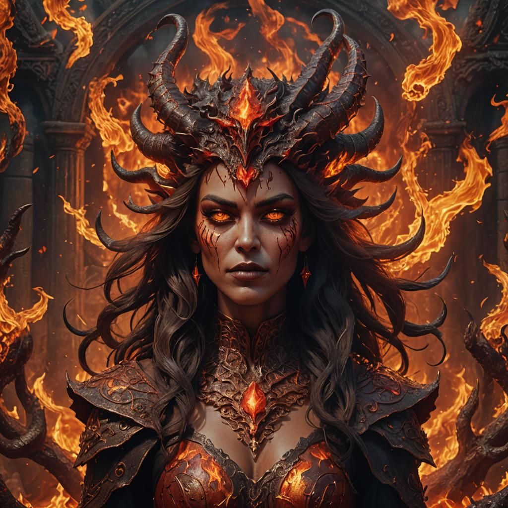 Satan as a Beautiful Fiery Woman