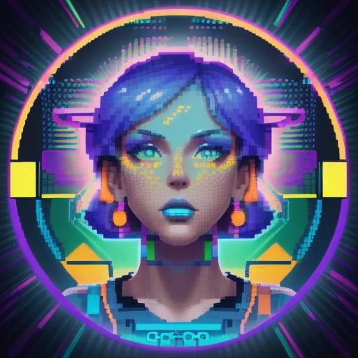 Vaporwave Aesthetic with Neon and Surreal Elements