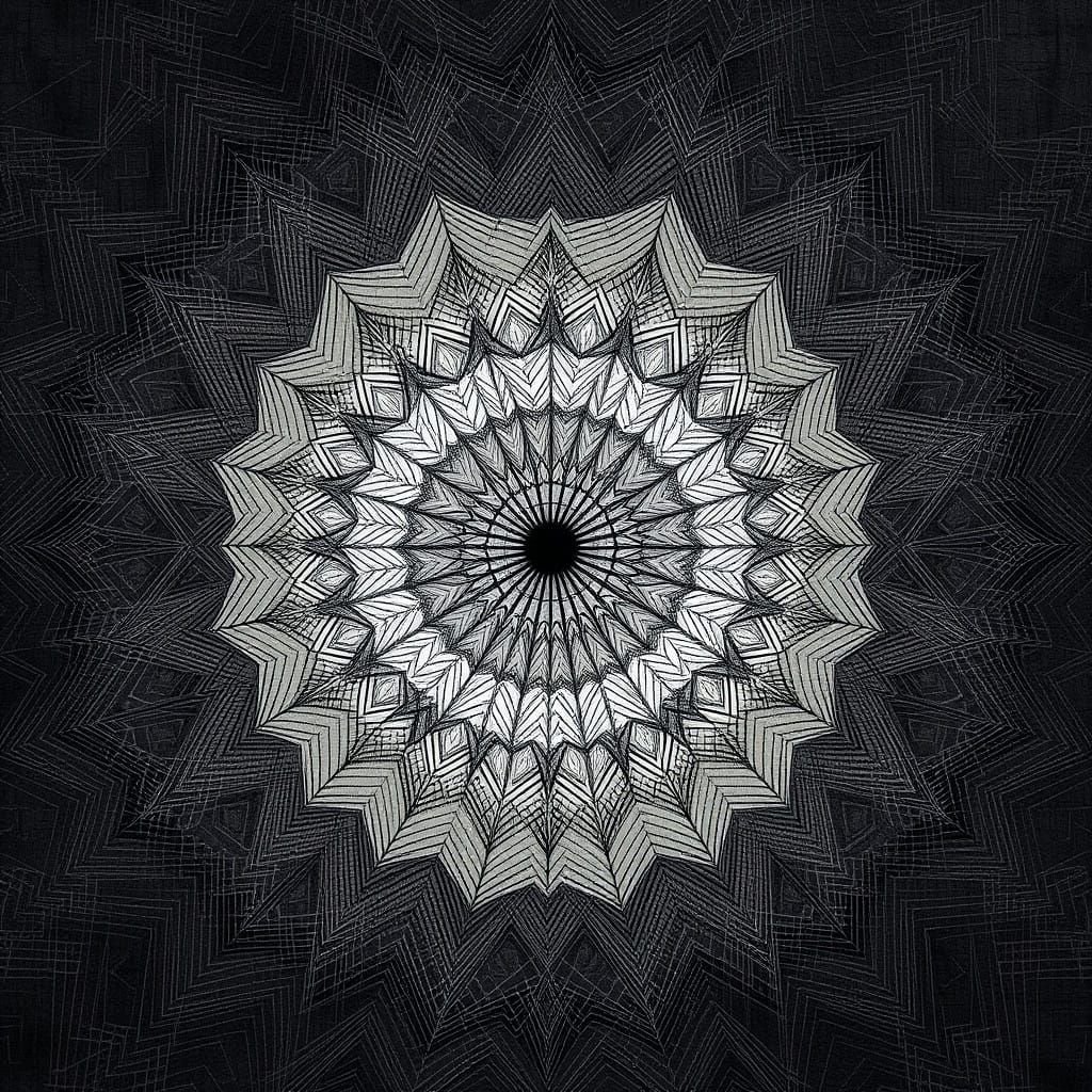 Fractal Cubist Art Piece with Layered Geometry and Angular F...