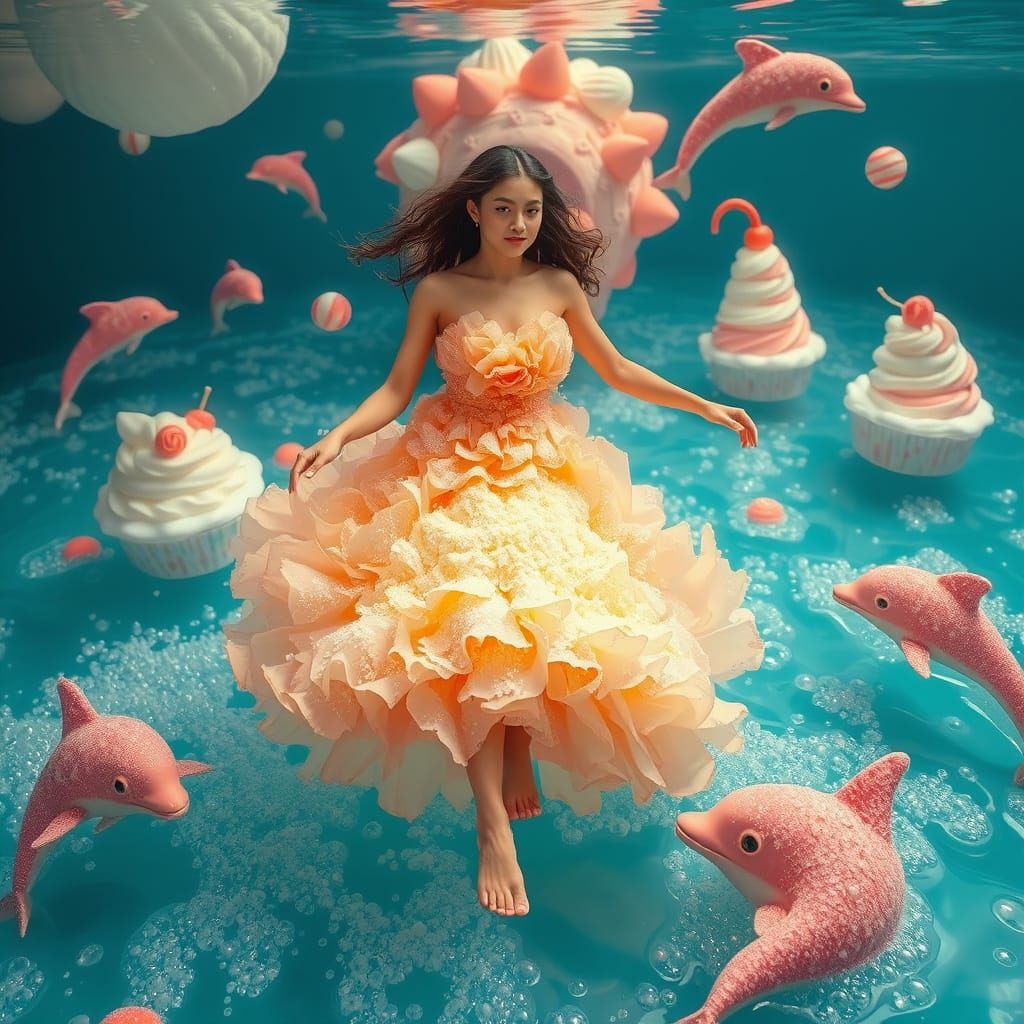 Sugared Petal Gown in a Candy Dreamscape