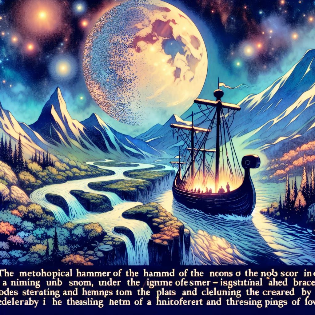 Viking Ship Sailing to New Lands