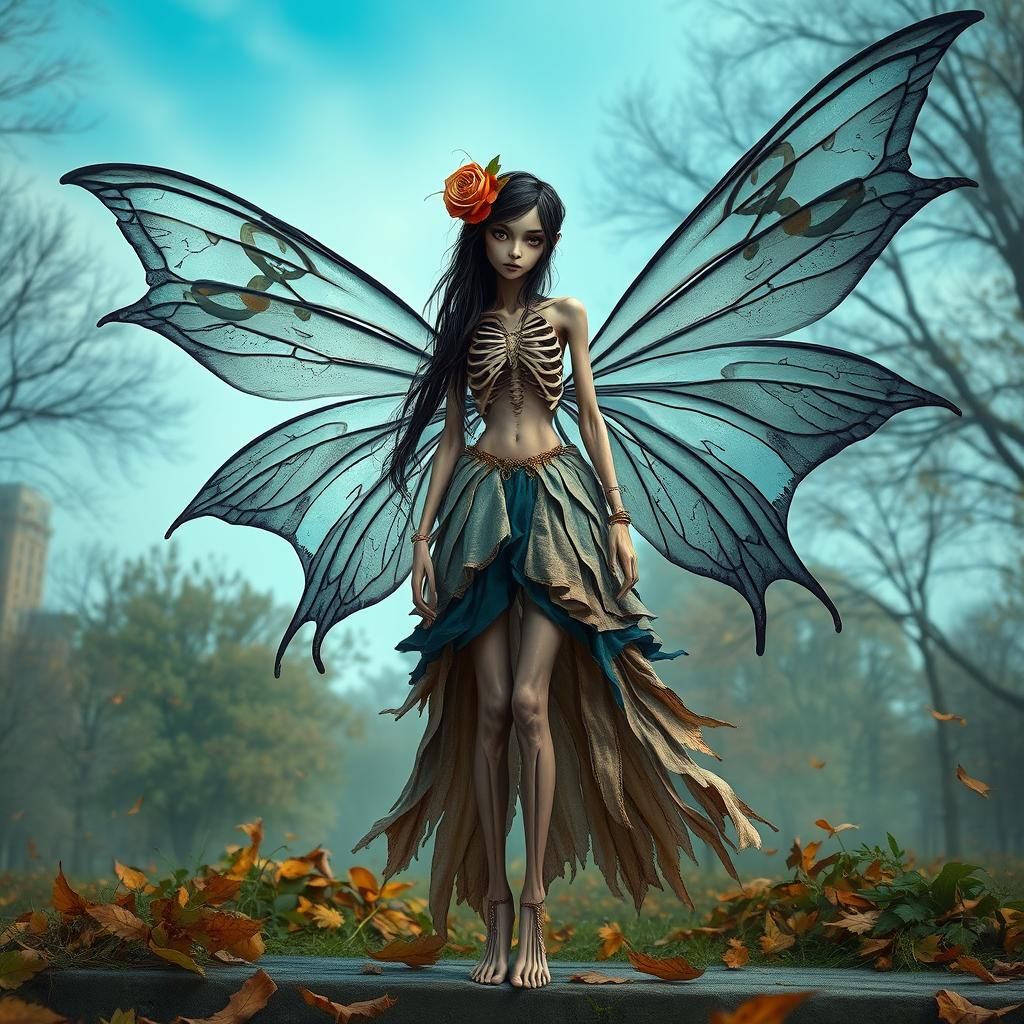 Ethereal Gothic Fairy in Urban Park