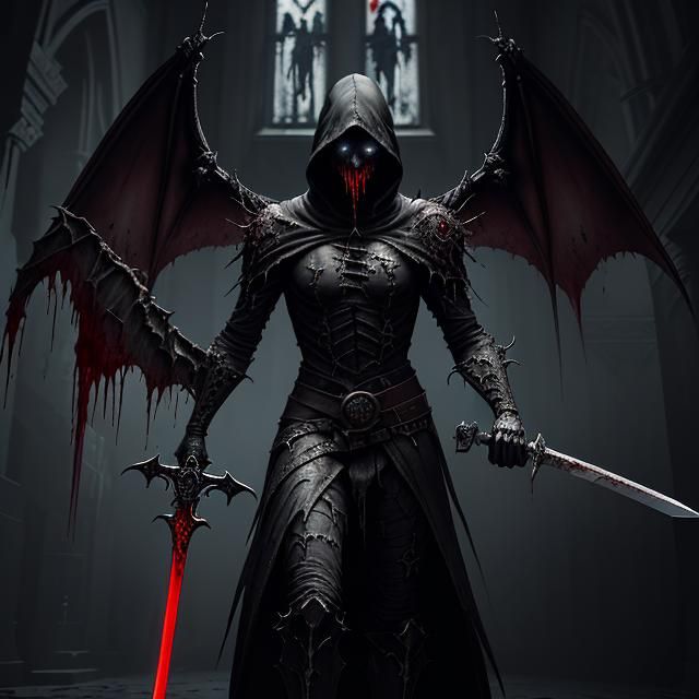 Gothic Showdown: Man vs. Demonic Figure