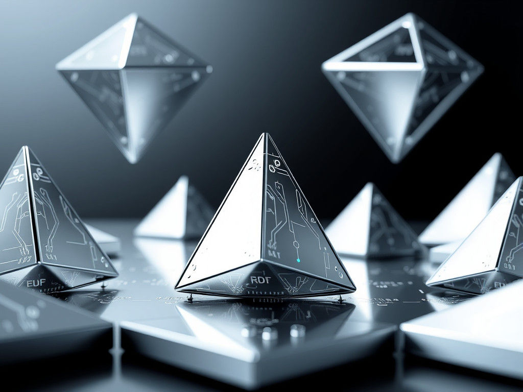 Silver Metal Tetrahedrons with Circuits