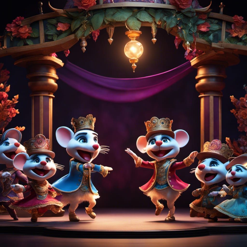 Dancing mice string puppets