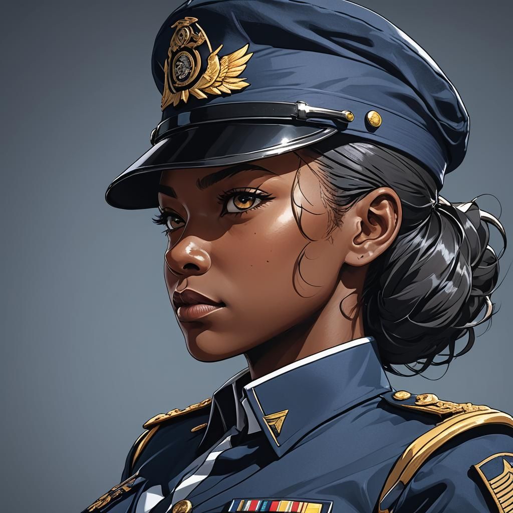 Anime Military Officer in Cel-Shaded Digital Art
