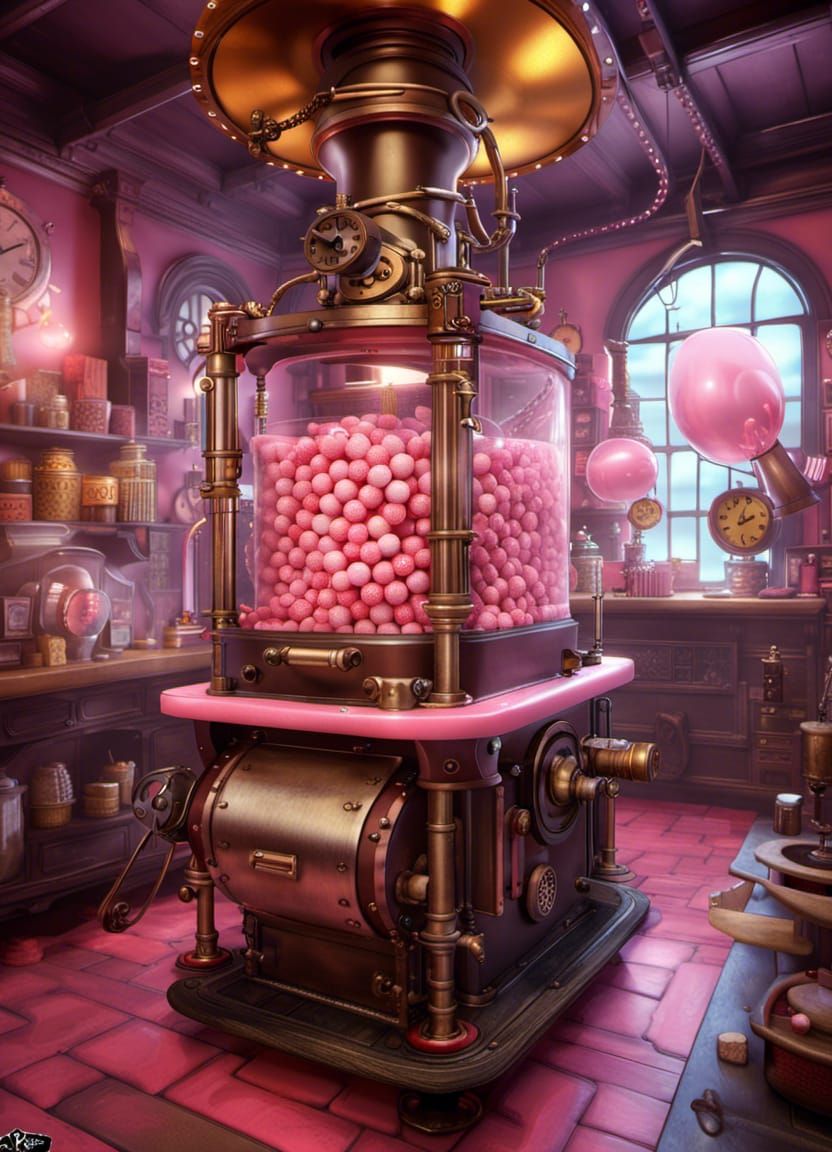 Steampunk Candy-Making Machine in Candy Shop