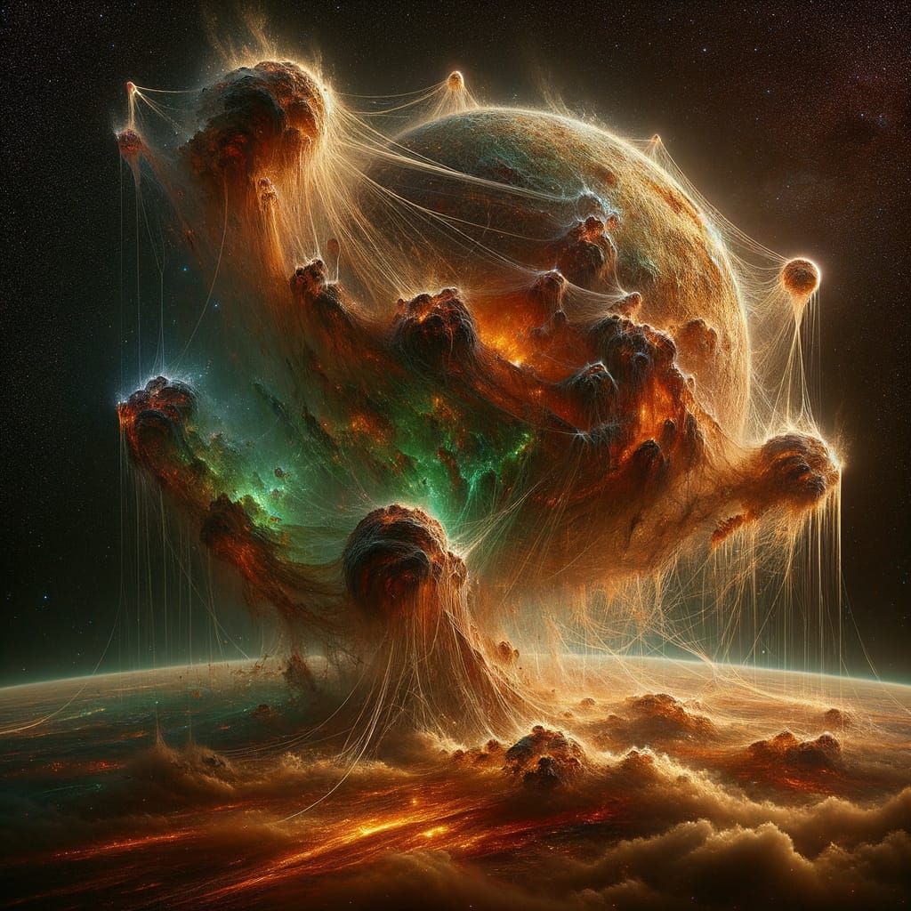 Cosmic Spider Weaves Web to Save Dying Planet