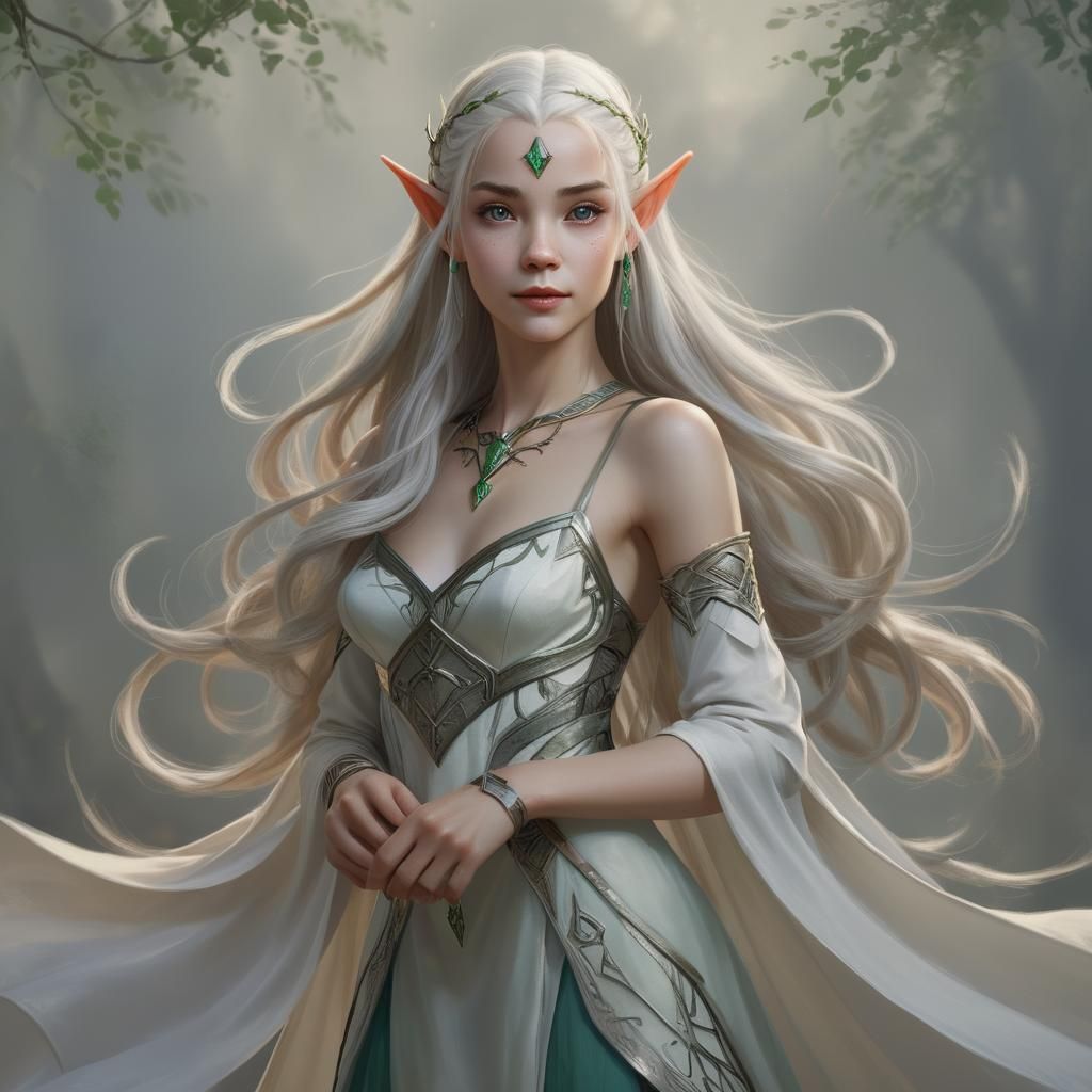 Ethereal Elven Portrait Generated by AI