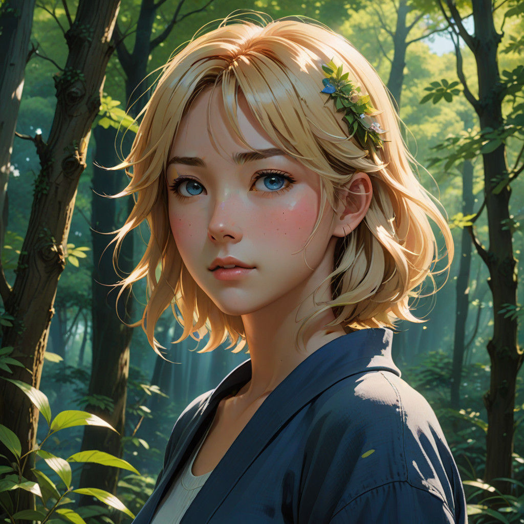 Surreal Anime Goddess with Vibrant Watercolor Hues