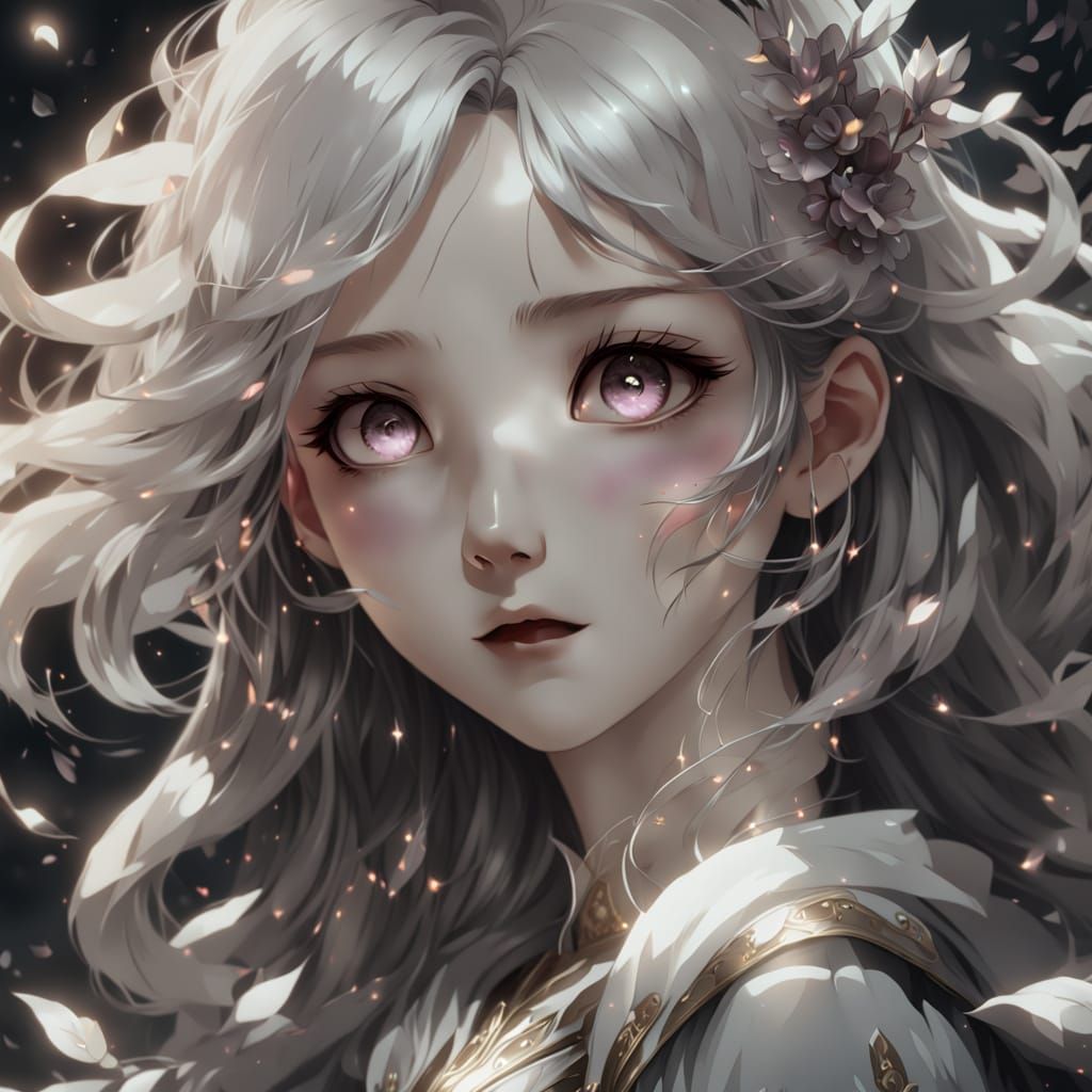 Ethereal Anime Goddess in Soft Focus