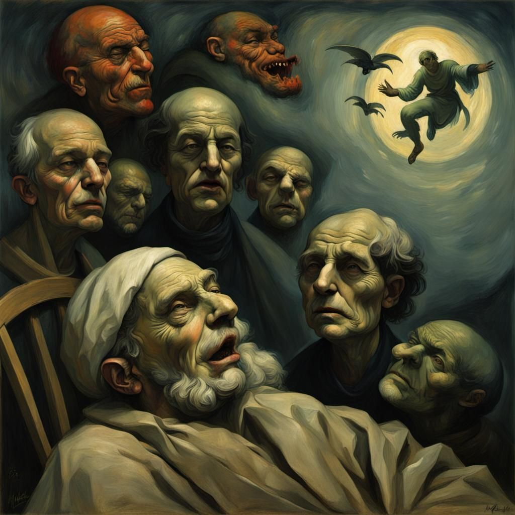 Evil Nightmarish Dream in Renaissance Impressionist Style
