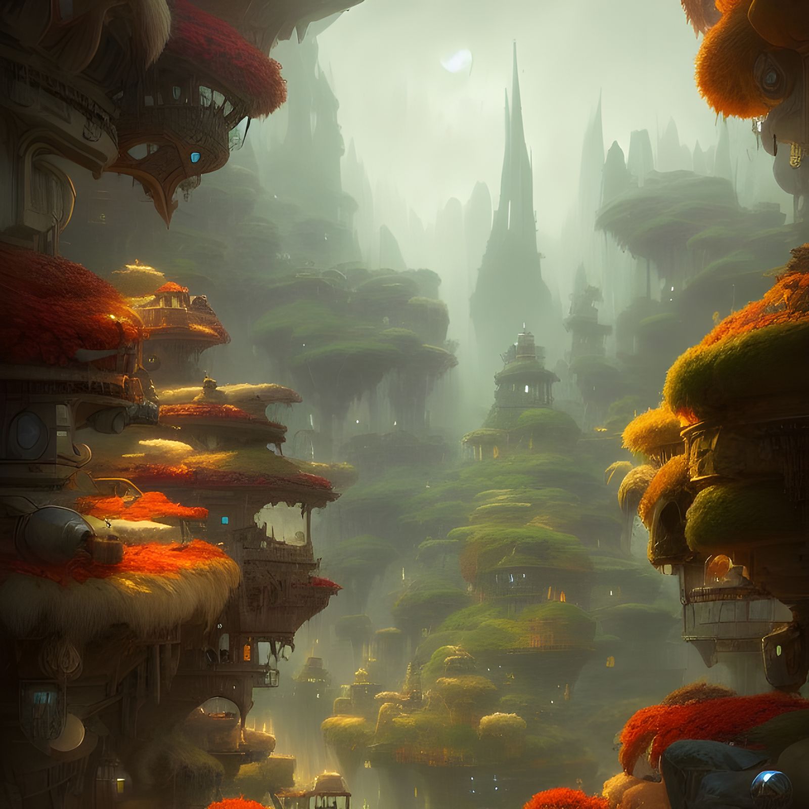 Furry Chess Pieces Frenzy: A Comical Matte Painting