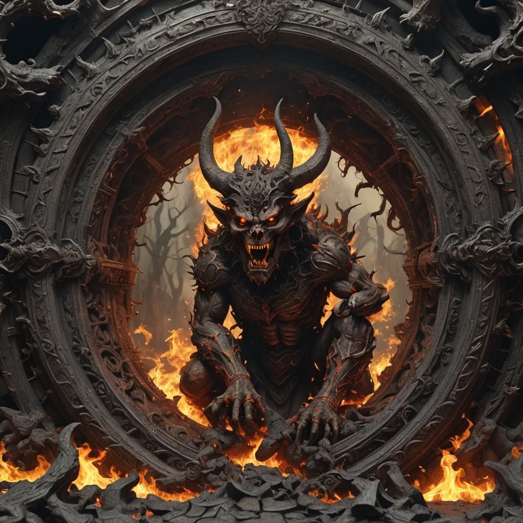Infernal Portal: Demon Emerges in 3D
