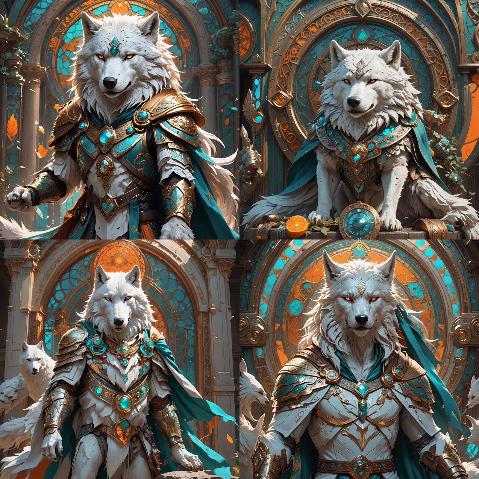 Humanoid White Wolf God of Justice, Digital Art