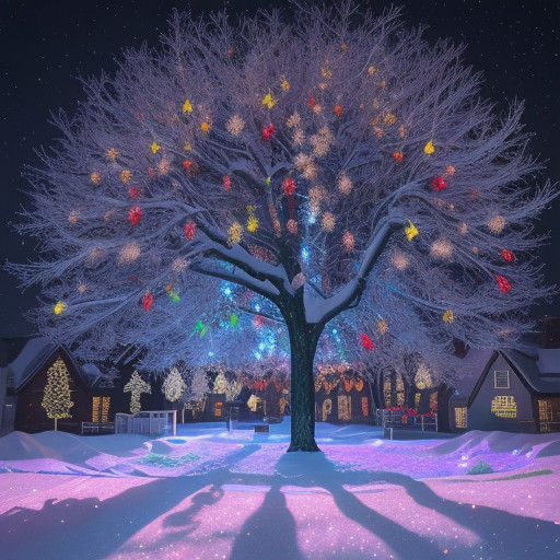 Magical Winter Wonderland Scene in Vibrant Colors