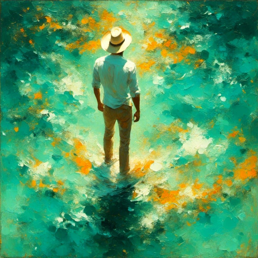 Turquoise Pool: An Impressionistic Oil Painting