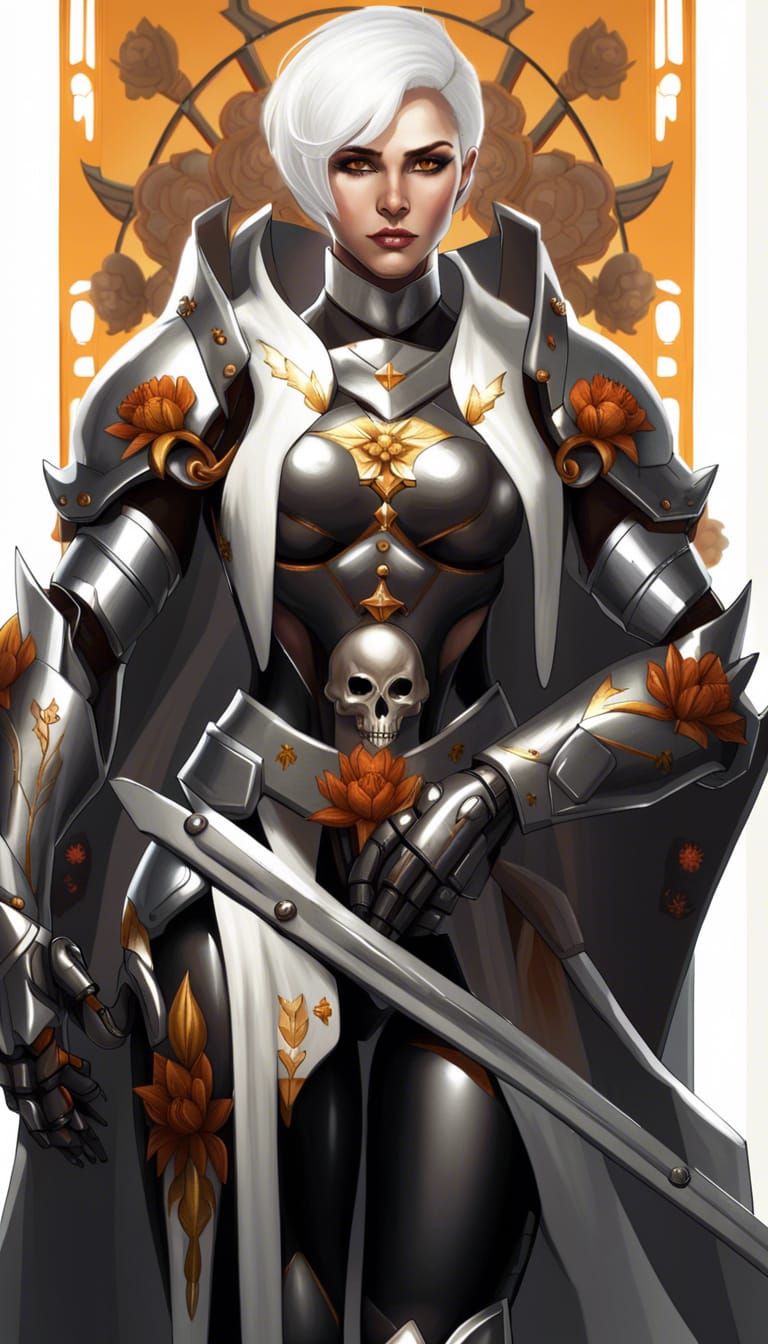 Saintly Woman in Combat Armor: Aetherpunk Concept Art