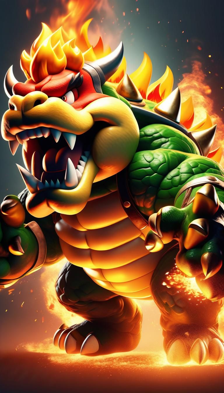 Bowser: 3D Digital Art in Pixar Style