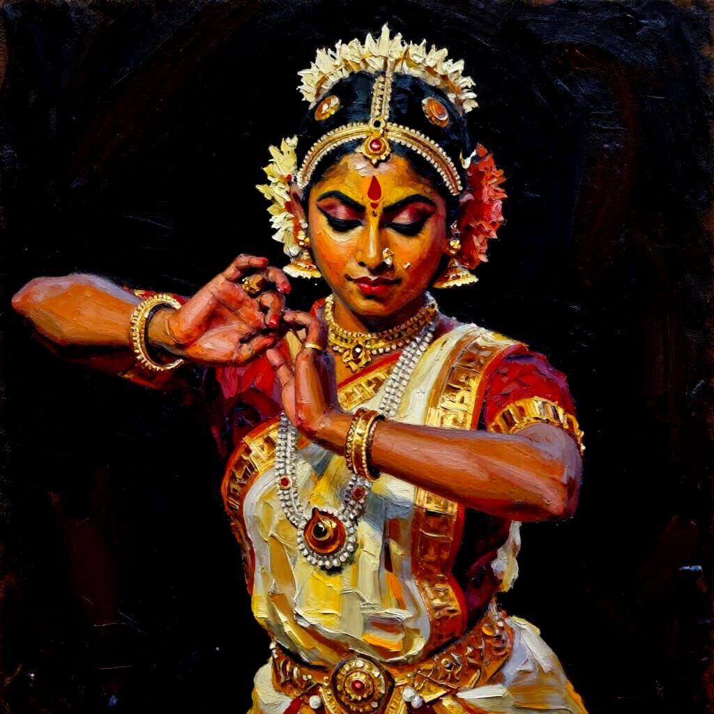 Kannadiga dancer absorbed in the dance