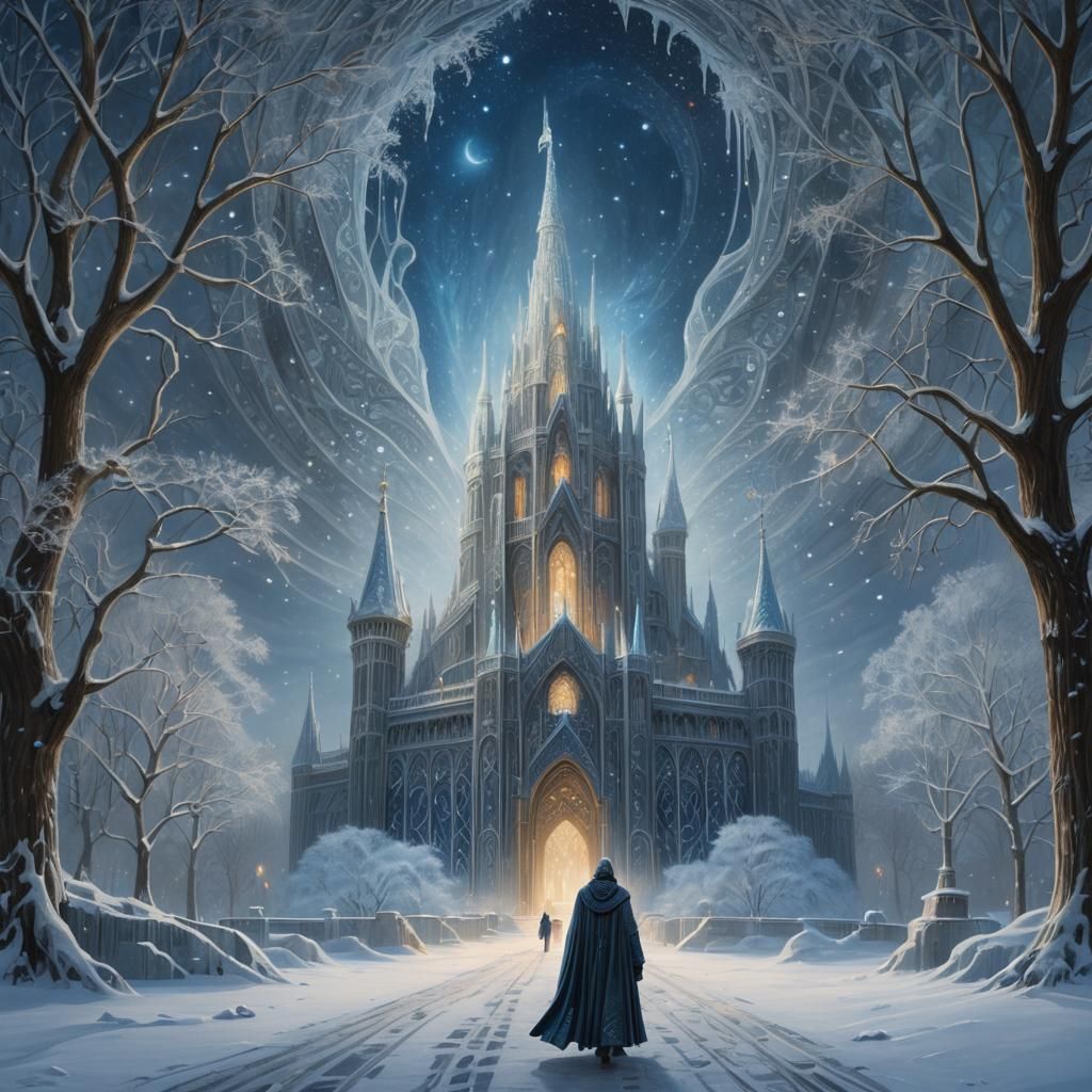 Crystal Palace on Frozen Tundra: Art Nouveau Fantasy