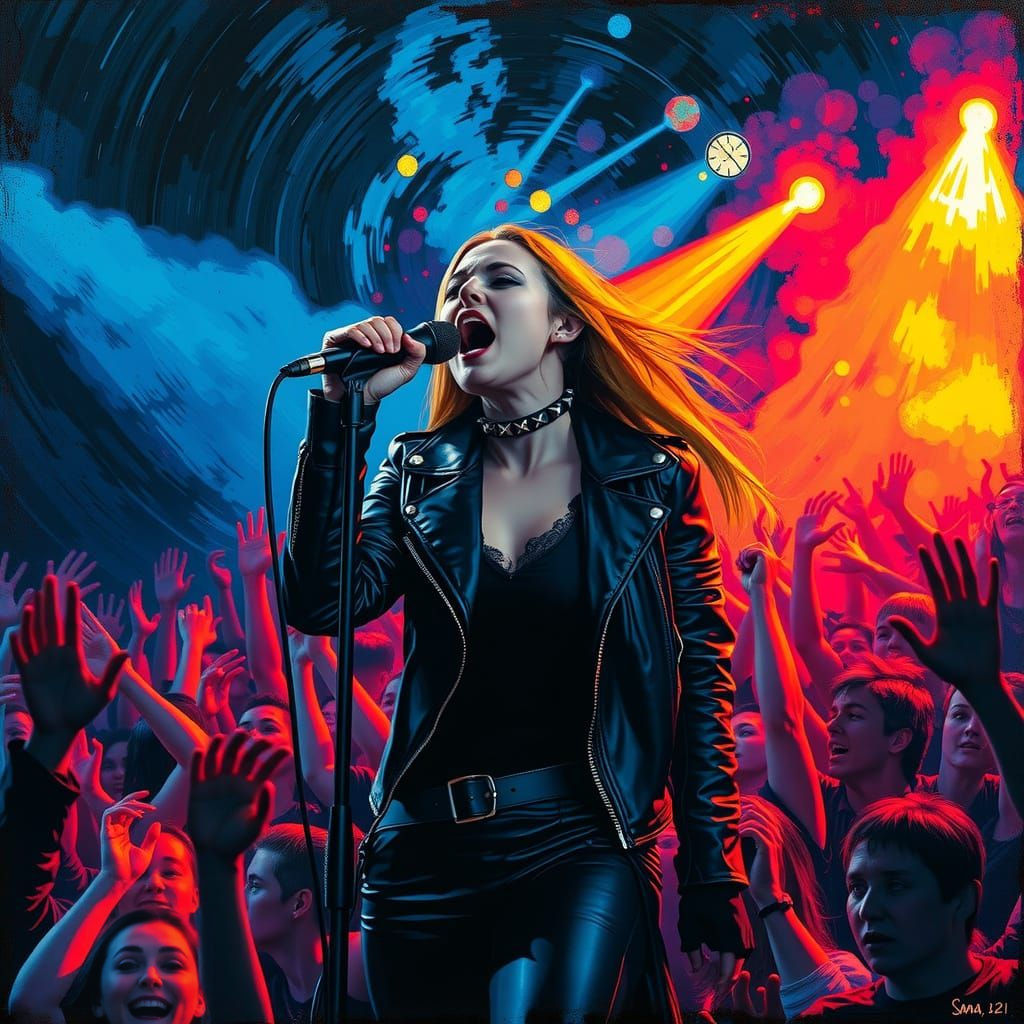 Fierce Rock Siren Amidst Nordic Darkness