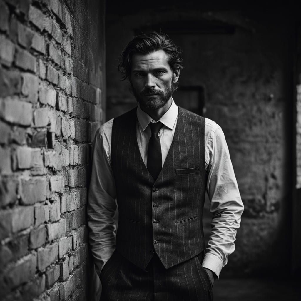 Confident Gentleman in Industrial Setting