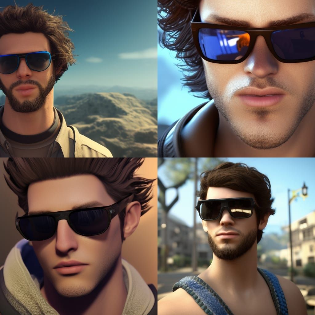 Detailed 3D Render of Man with Sunglasses