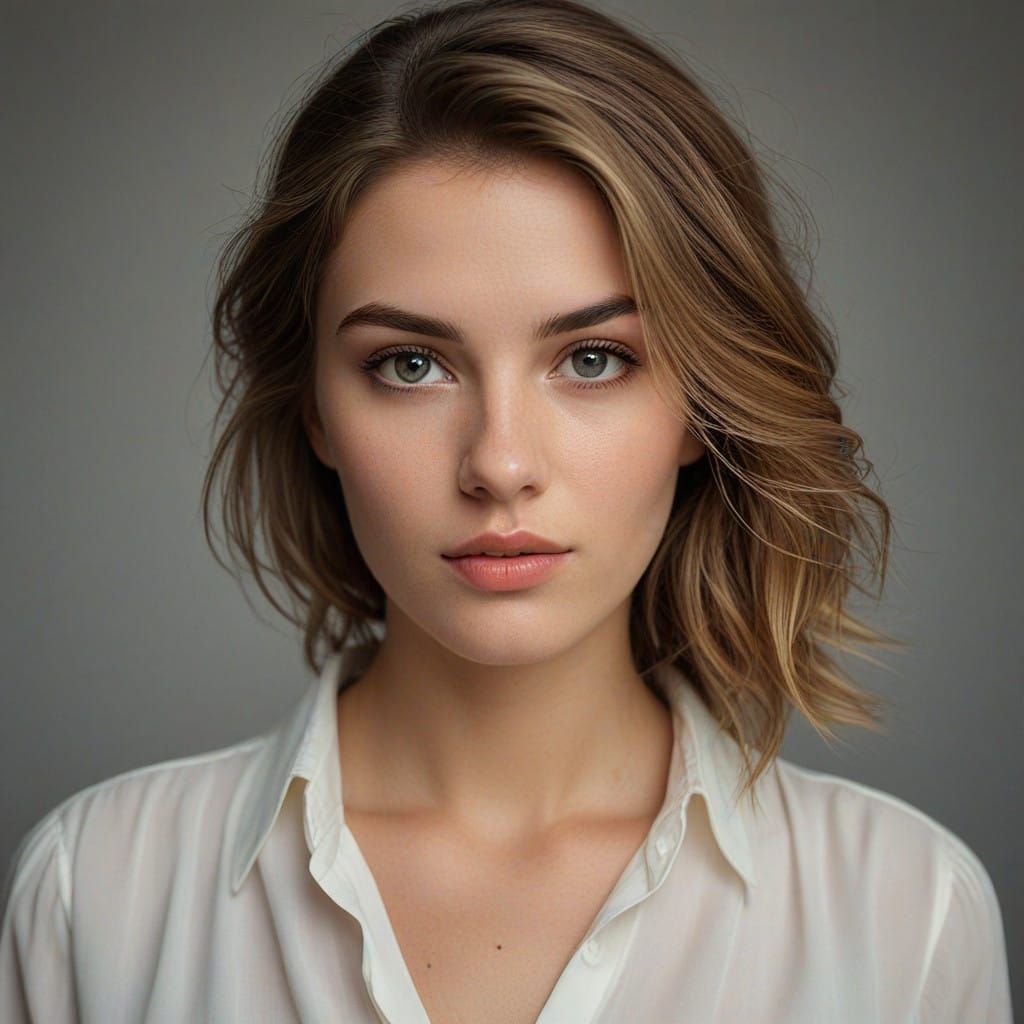 Elegant Portrait of a Young Woman in Cinematic Style