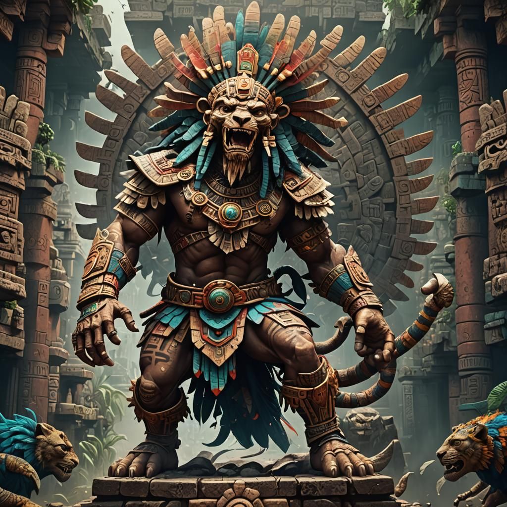 Tepeyollotl - Aztec God of Earthquakes, Echoes and Jaguars