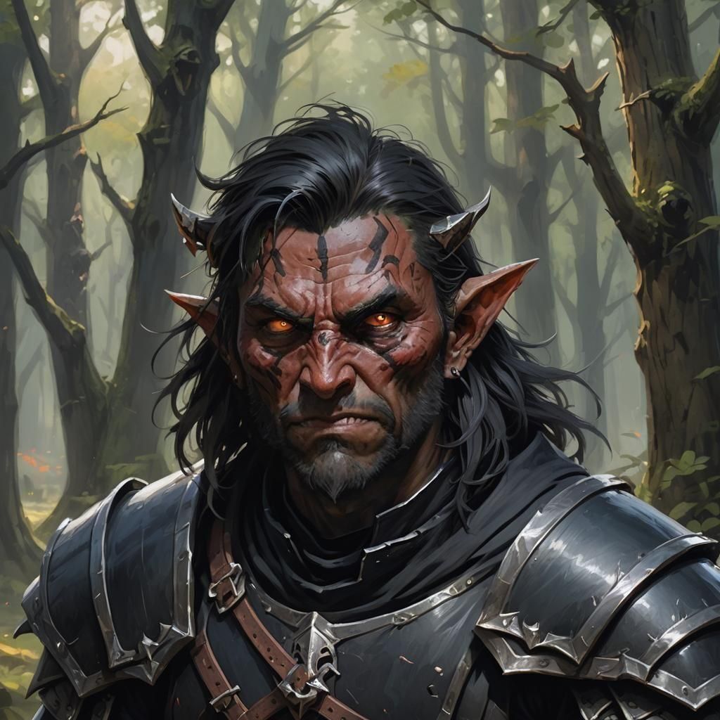 Hobgoblin Warrior Portrait with Long Sword