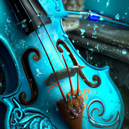Hyperdetailed Violin in Dynamic Lighting, Digital Art