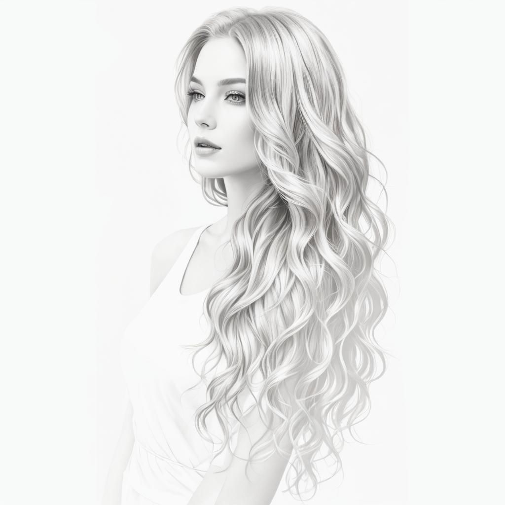 Elegant Portrait of Woman with Wavy Hair