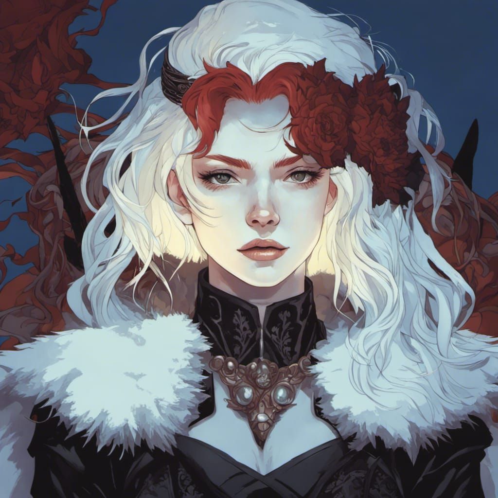 Beautiful Red-Haired Warrior Portrait