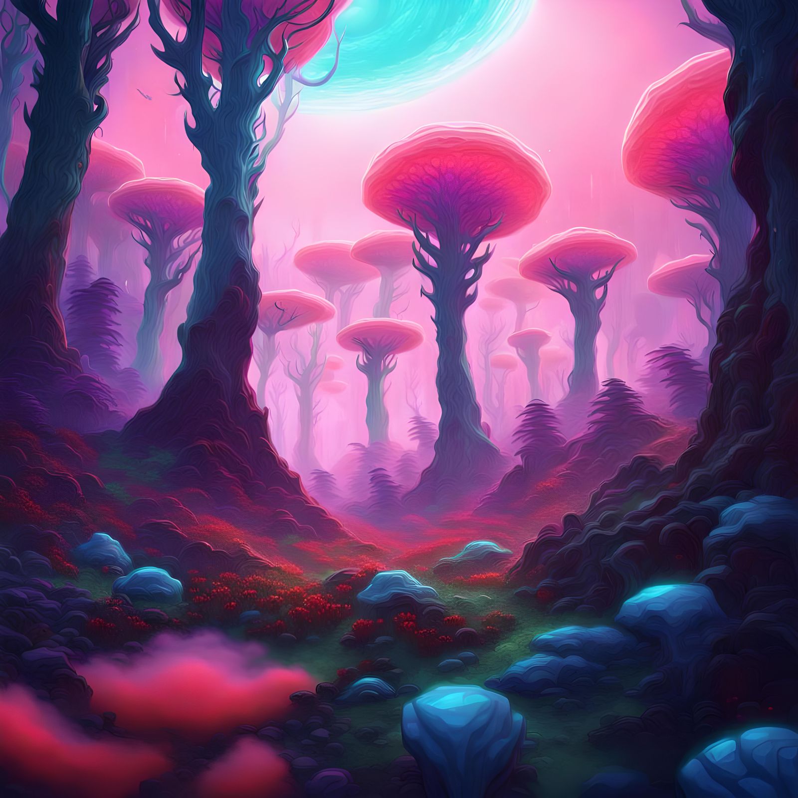 Hex Planet Fantasy Concept Art in Deep Color